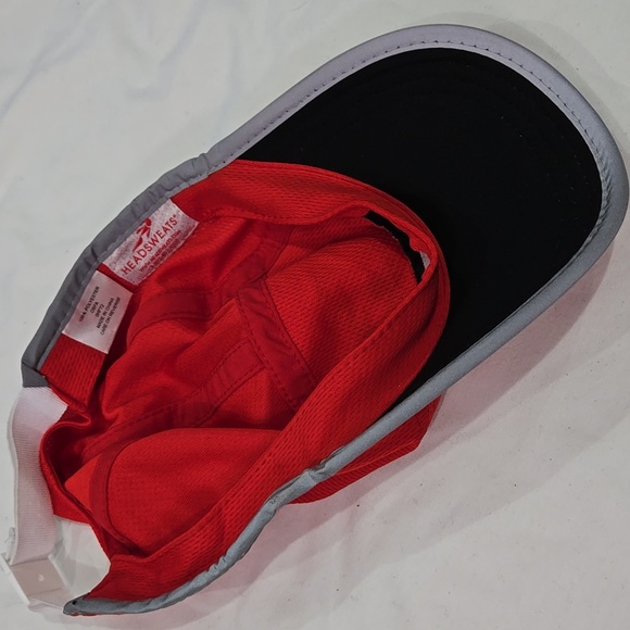 LL Bean Red Reflective Five Panel Strapback Lightweight Running Adjustable Hat - Picture 3 of 4